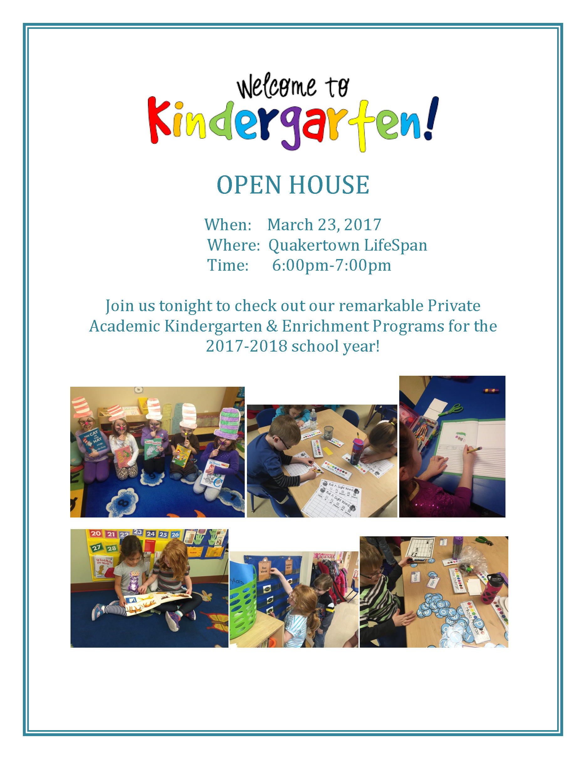 Open House FB Flyer Reminder - Kindergarten Enrollment Age By State